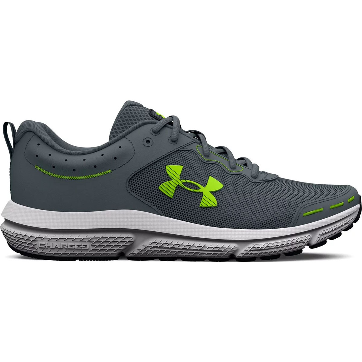 Under Armour 30261751008 Mens Charged Assert 10 Running Shoes, Gravel & Gravel, Lime Surge - Size 8