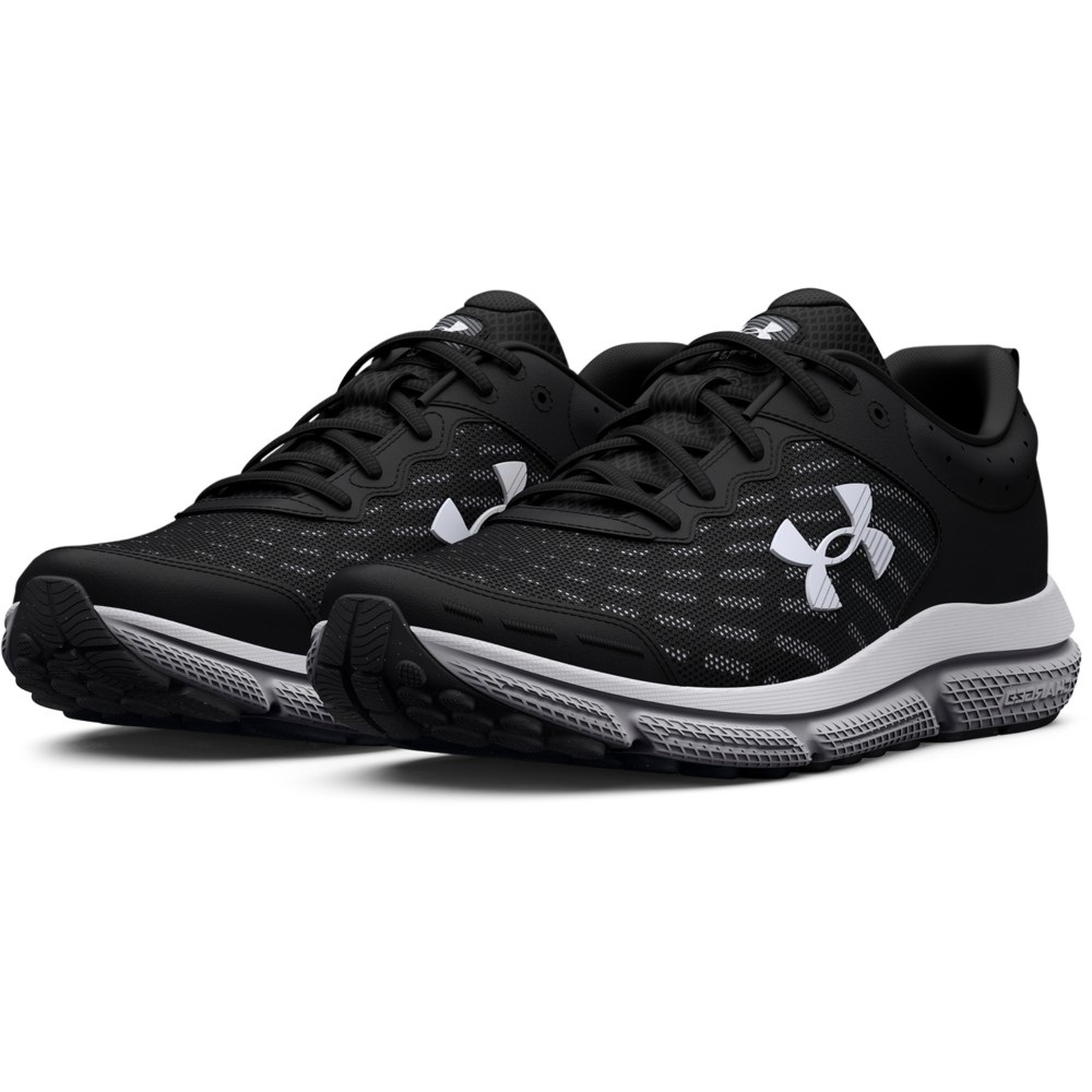 Under Armour  Mens Charged Assert 10 Running Shoes, Black & White - Size 13