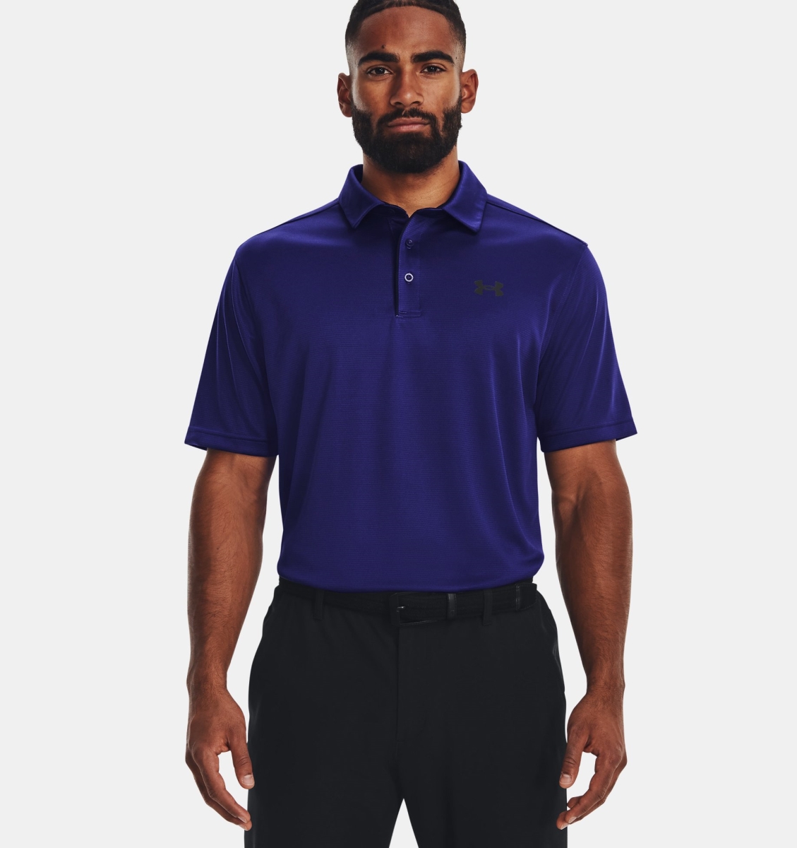 Under Armour 1290140468SM Mens Tech Polo Shirt, Sonar Blue & Black - Small