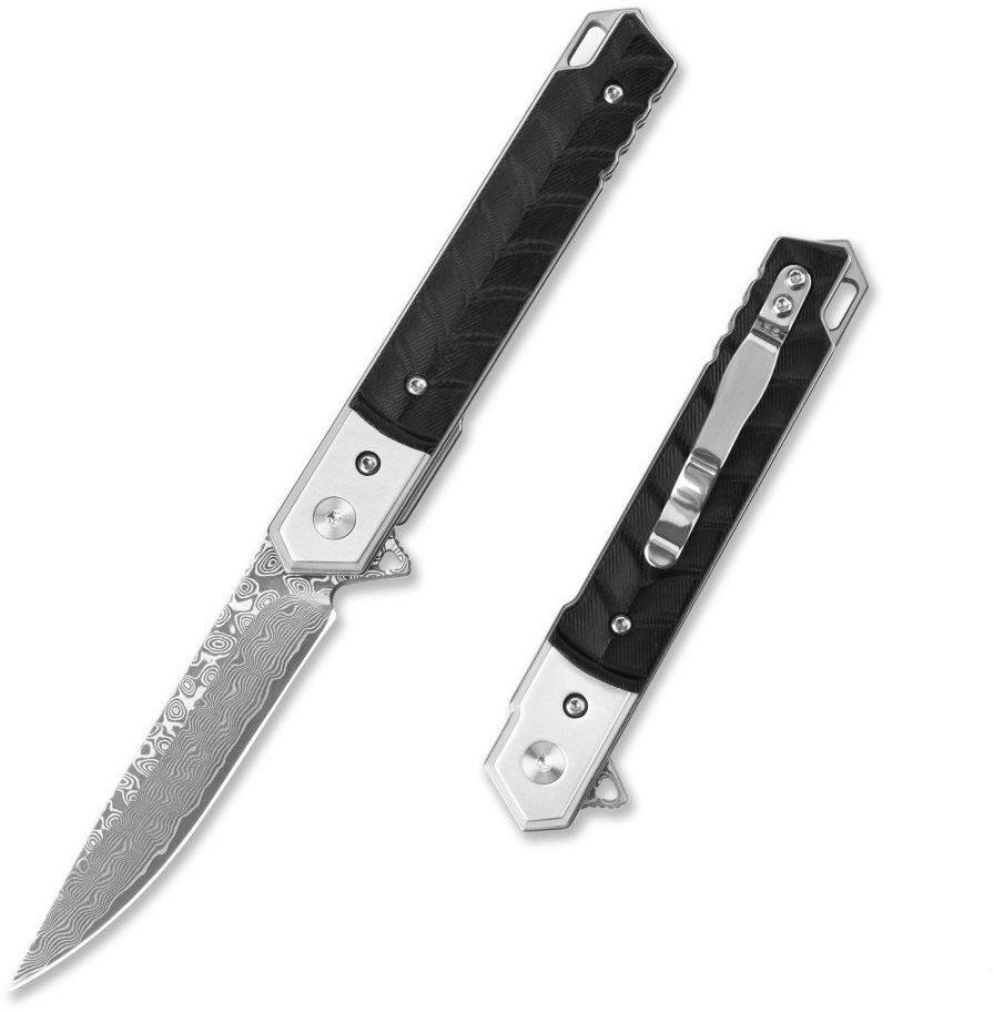 Damascus Wasp Sleek G10 Pocket Knife