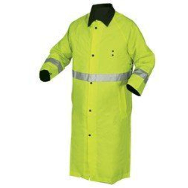 MCR-7368CRL 0.48 mm Waterproof Reflective Reversible Rain Coats, Lime & Black - Large