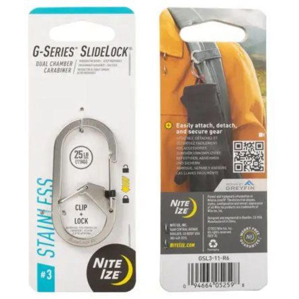 Nite-Ize NIGSL3-11-R6 G-Series Stainless Steel Slide Lock