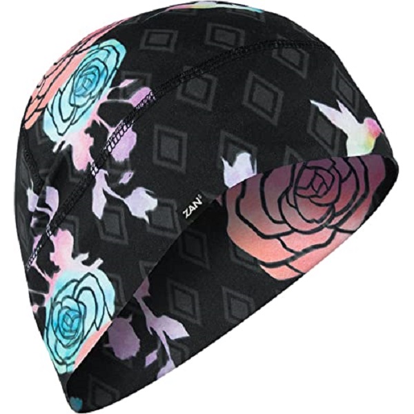 Picture of Zan Headgear ZAN-WHLL476 SportFlex Beanie - Iridescent Floral&#44; Black&#44; Blue & Pink