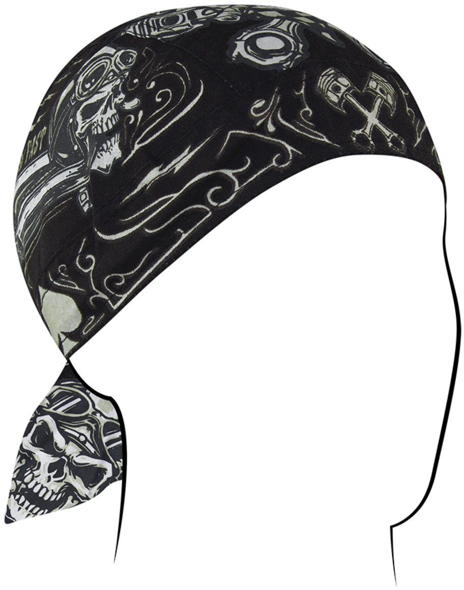 Zan Headgear ZAN-Z712 Flydanna Cap, Biker Skull