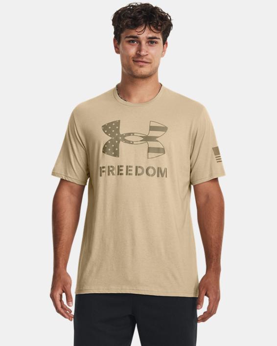 Men Freedom Logo T-Shirt, Desert Sand & Federal Tan - 2XL - Under Armour 13708112922X