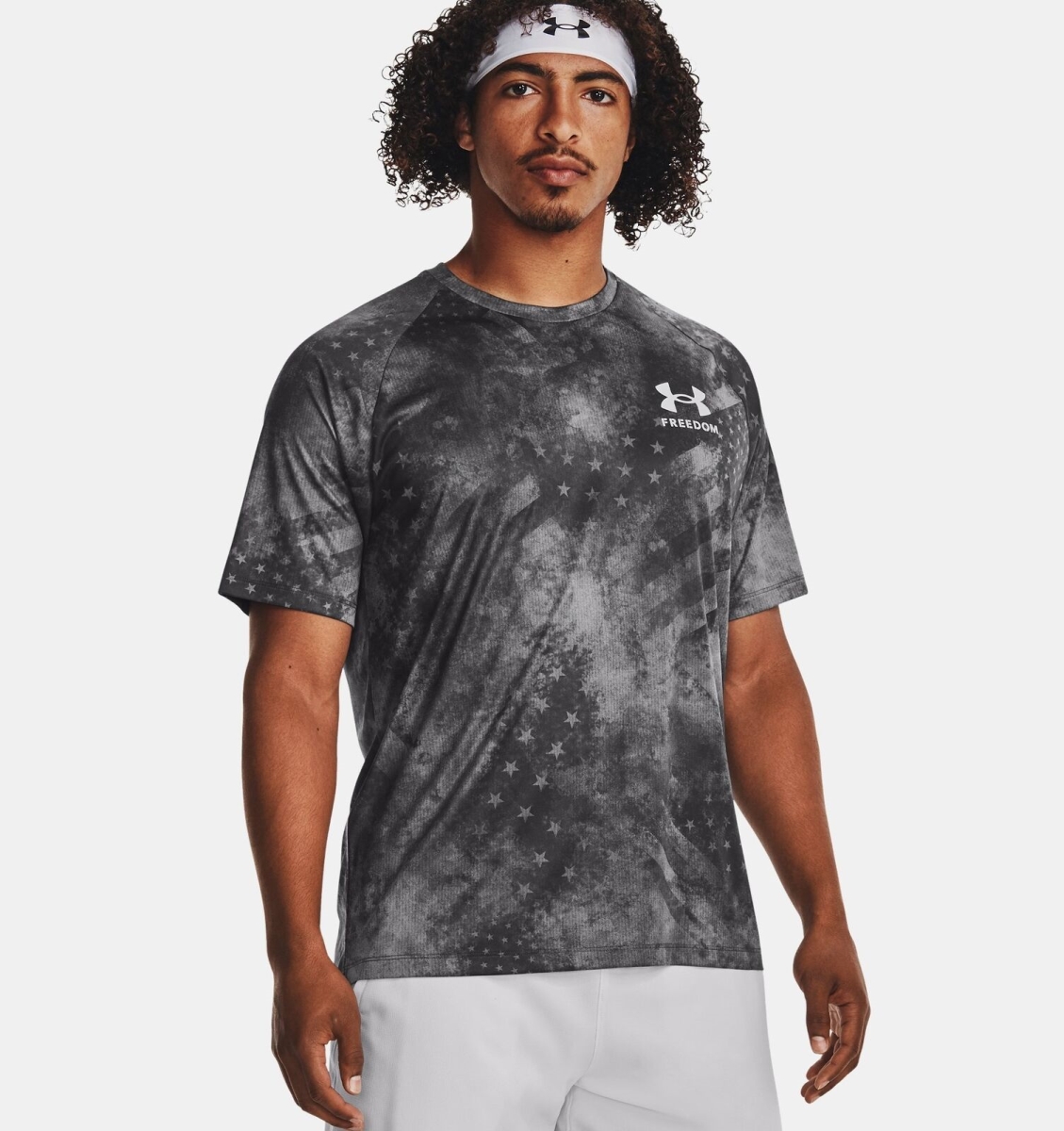 Under Armour 13770550103X Mens Freedom Tech SS Camo Short Sleeve T-Shirt, Gray - 3XL -  Inner Armour