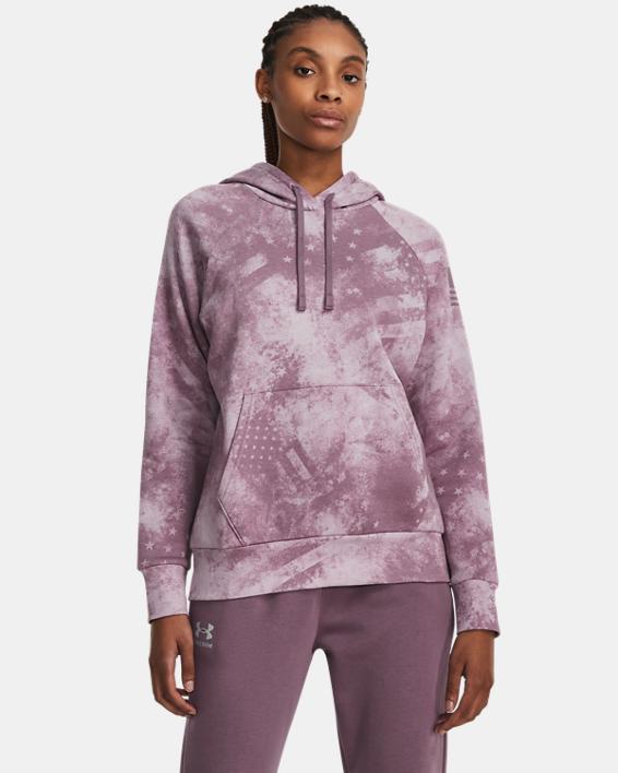 Under Armour 1379625500XL Freedom Rival Amp Hoodie Women Sweatshirt, Misty Purple & Fresh Orchid - Extra Large -  Inner Armour