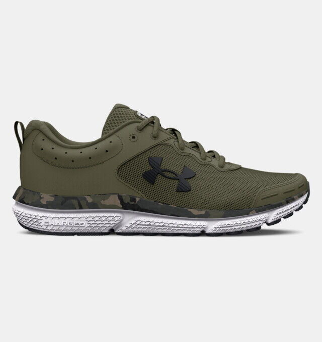 Picture of Under Armour 30270363009.5 Charged Assert 10 Camo Running Shoe&#44; Marine OD Green - Size 9.5