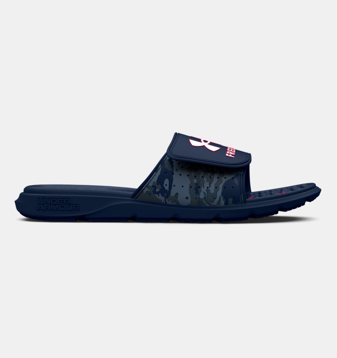 Picture of Under Armour 30261524009 Men Ignite 7 Freedom Slides&#44; Academy & White - Size 9