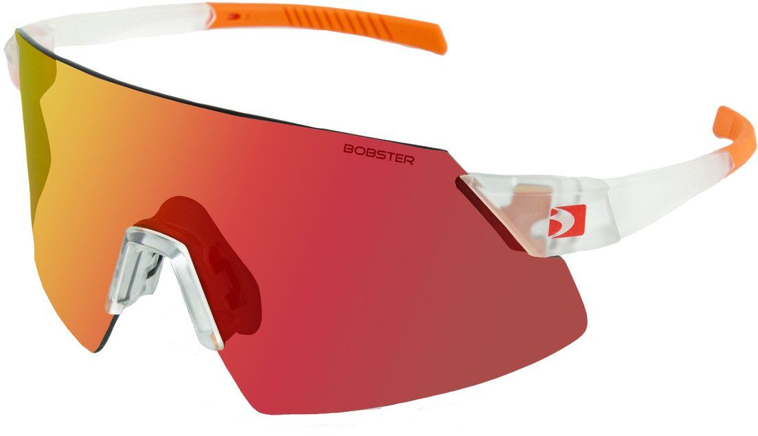 BOB-BCAD01 Cadence Sunglasses - Matte Clear & Orange Frame with Smoke Black Red Revo, Yellow & Clear Lenses
