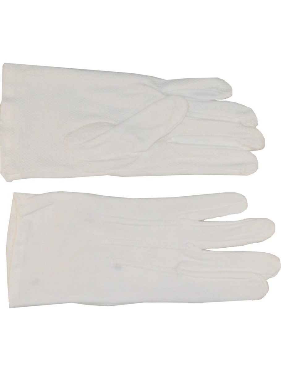 HERO-8778W-M Grip Dots Parade Slip-On Gloves with Raised Pointing, White - Medium