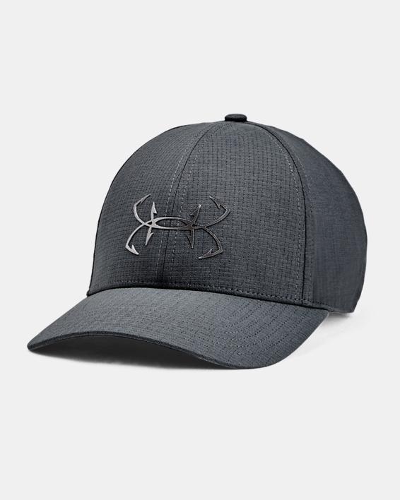 Picture of Under Armour 1369811012OSFM Iso-Chill Armourvent Fish Adjustable Cap for Mens&#44; Pitch Gray & Metallic Ore - One Size