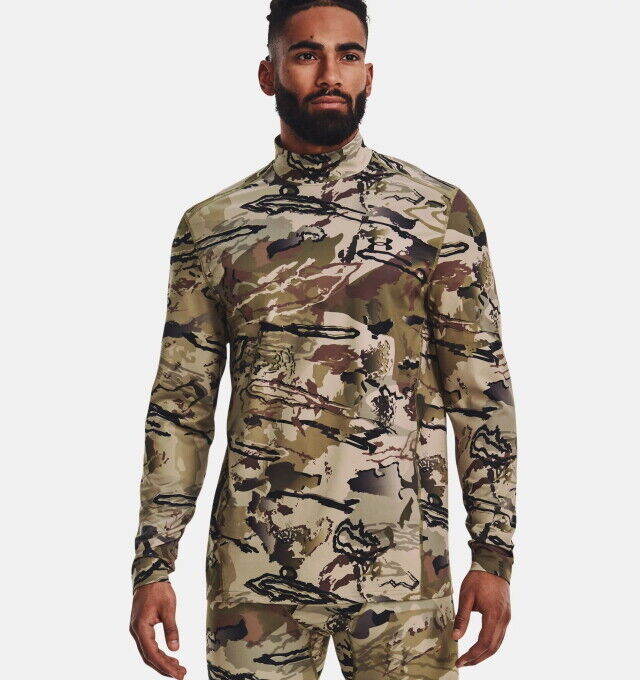 Under Armour 1372605989MD Mens Camo CGI Mock Top, UA Barren Camo & Black - Medium