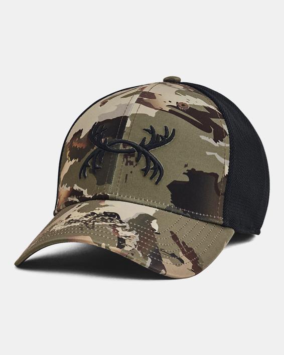Picture of Under Armour 1372352988OSFM Antler Trucker Hat for Mens&#44; Forest 2.0 Camo & Black - One Size