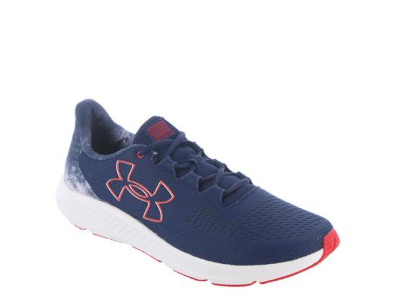 Under Armour 30274324008.5 Charged Pursuit 3 Freedom Running Shoes for Mens, Midnight Navy & Red - Size 8.5