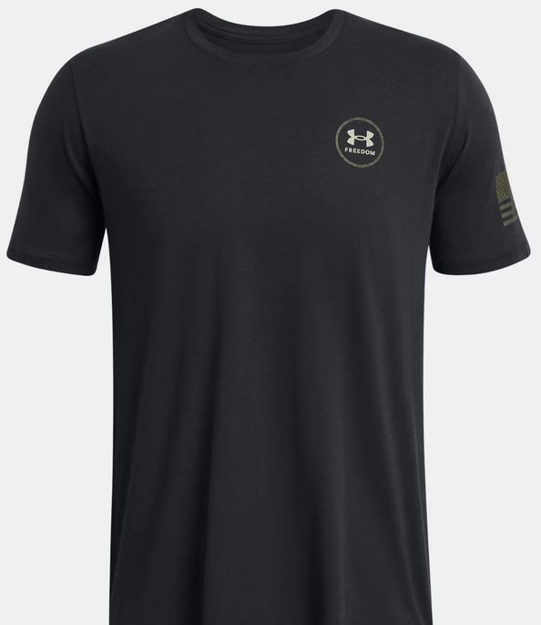 Under Armour 1385951001SM Men Freedom by 1775 Mission Made Short Sleeve T-Shirt, Black - Small