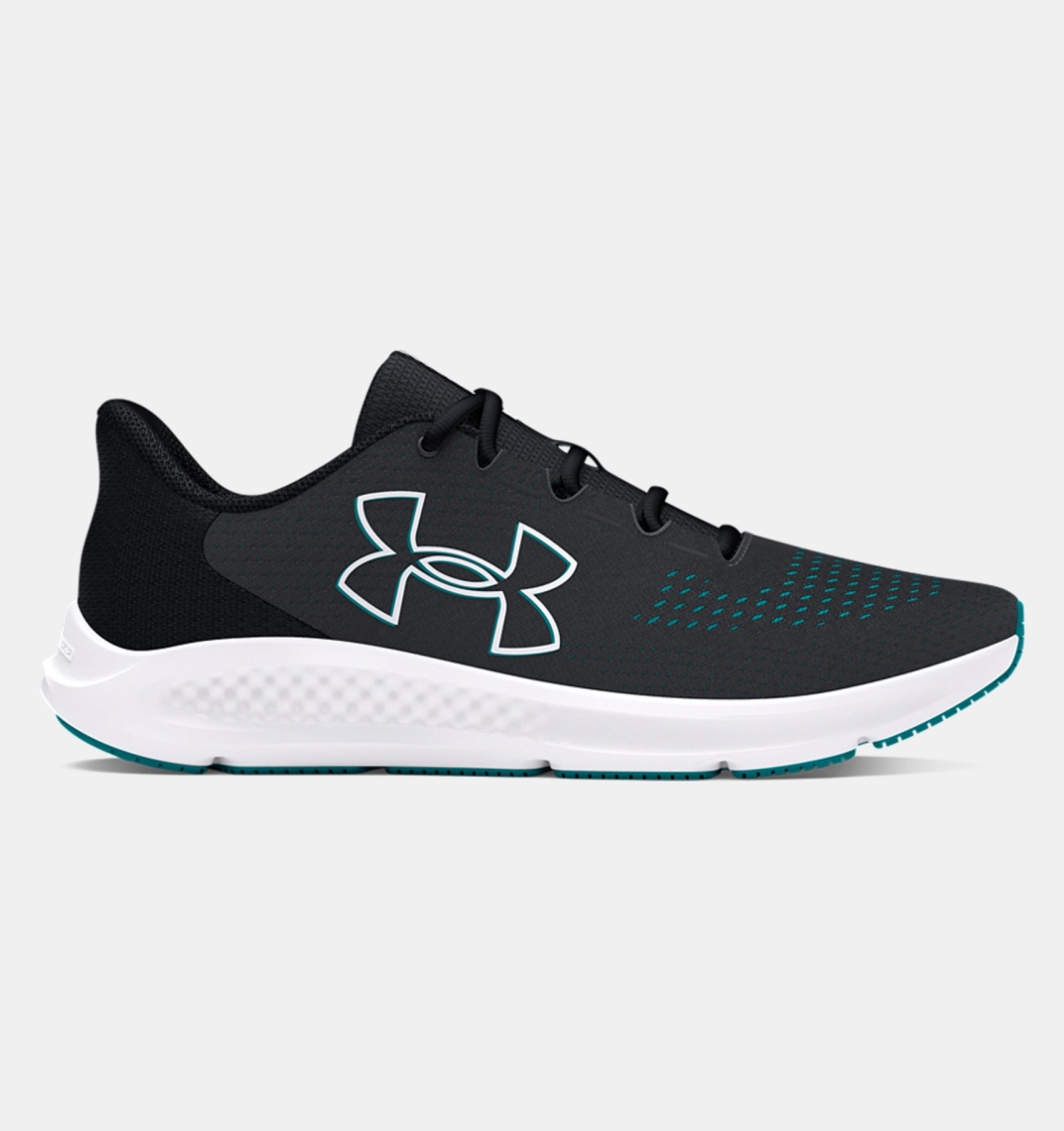 Under Armour 30265181048 Mens Charged Pursuit 3 Big Logo Running Shoes, Anthracite, Black & White - Size 8