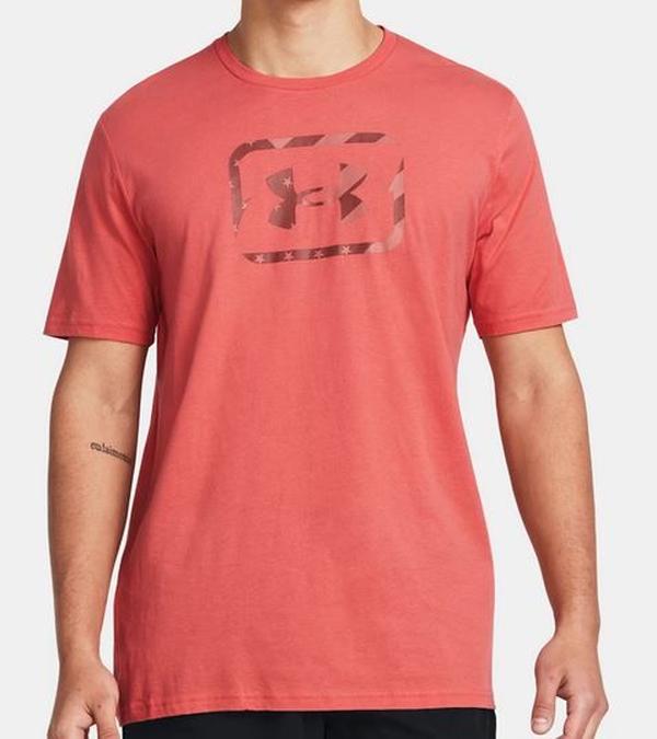 Under Armour 1383001811XL Men Freedom Hook Short Sleeve T-Shirt, Pink - Extra Large