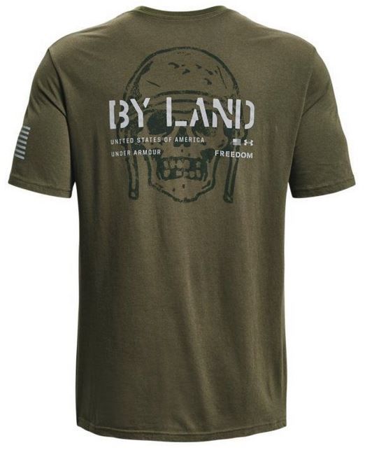 Under Armour 13859493903X Men Freedom by Land Short Sleeve T-Shirt, Marine OD Green - 3XL