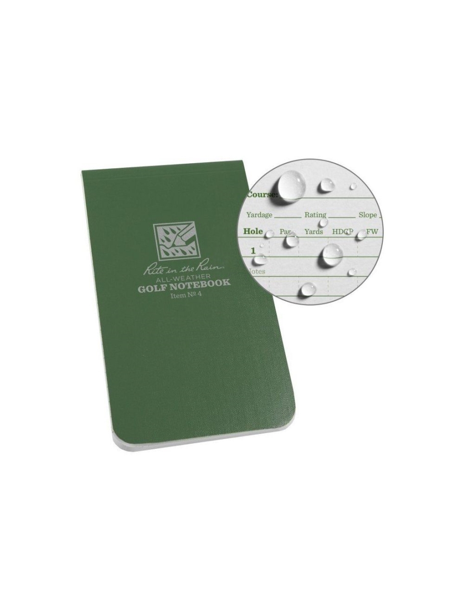 RIR-4 3.5 x 6 in. Golf Notebook, Green