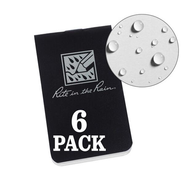 RIR-OTG771L Field Flex Stapled Notebook, Black - Pack of 6
