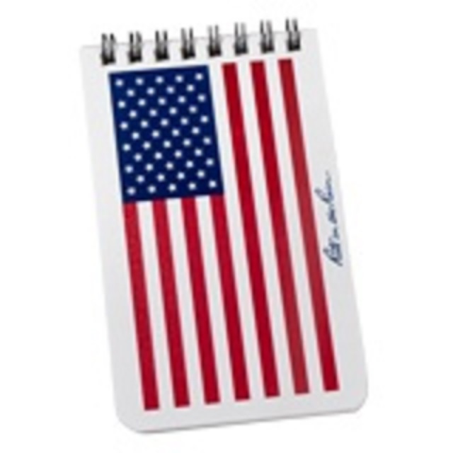 RIR-FLW35 3 x 5 in. Top-Spiral Notebook - Red, White & Blue Flag