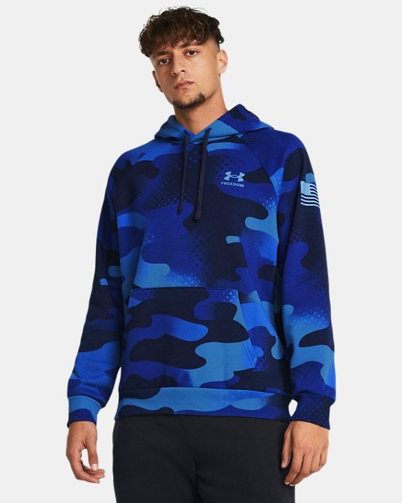 Under Armour 13792114002X Mens New Freedom Amp Hoodie, Team Royal & Viral Blue - 2XL