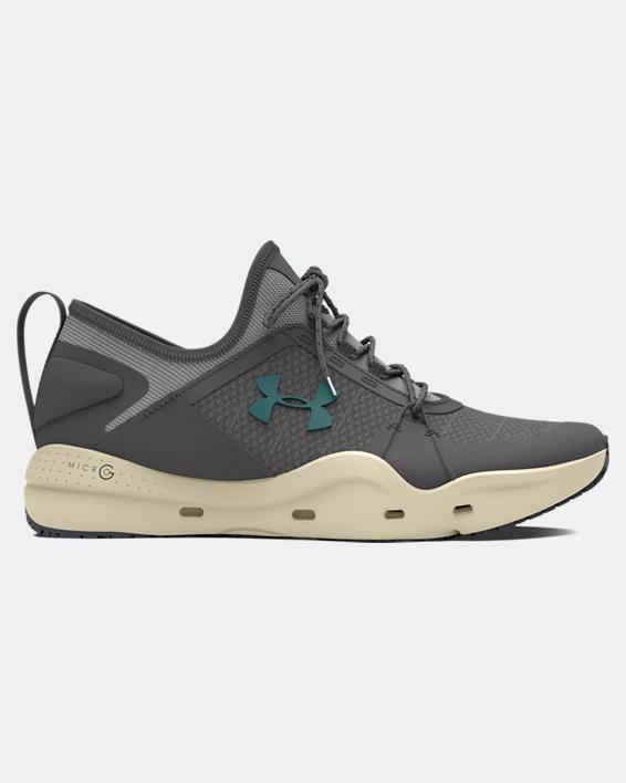 Under Armour 30237391008.5 Micro G Kilchis Fishing Shoes for Mens, Castlerock, Mod Gray & Hydro Teal - Size 8.5