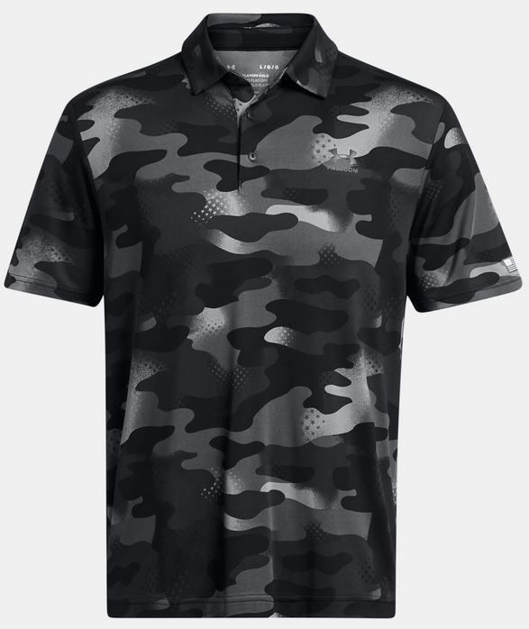 Under Armour 1383979001SM Men Playoff 3.0 Freedom Printed Polo Short Sleeve Shirts, Black - Small -  Inner Armour