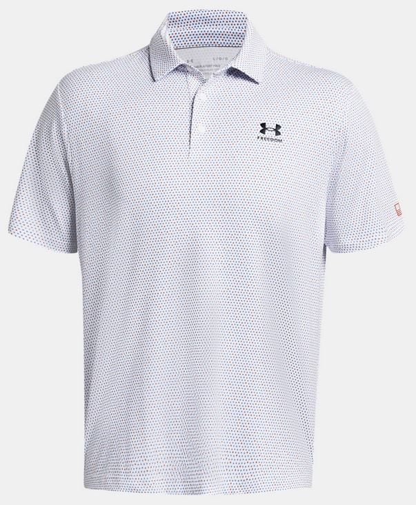 Under Armour 1383979100SM Men Playoff 3.0 Freedom Printed Polo Short Sleeve Shirts, White - Small -  Inner Armour