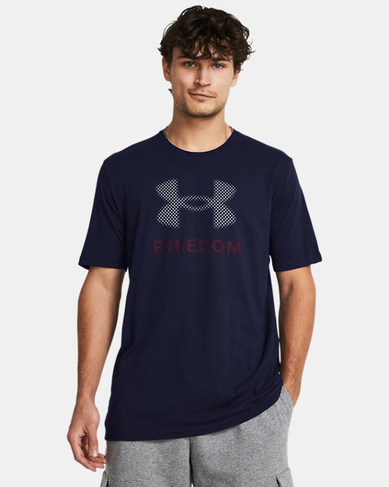 Under Armour 1382989410XL Freedom Amp 1 T-Shirt, Midnight Navy & Red - Extra Large