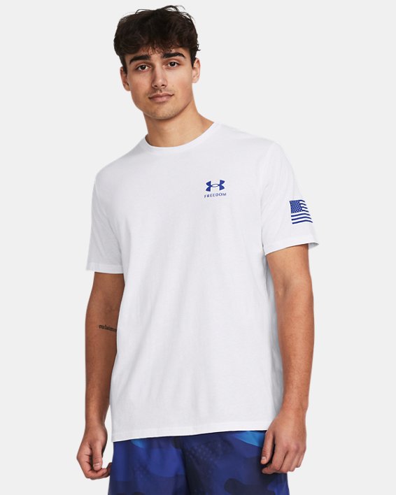 Under Armour 1382973100MD Freedom Flag Gradient T-Shirt, White & Team Royal - Medium