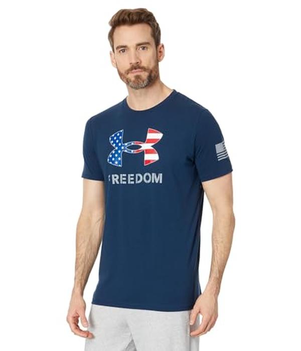 Under Armour 13829704083X Mens Freedom Logo T-Shirt, Academy & Steel - 3XL