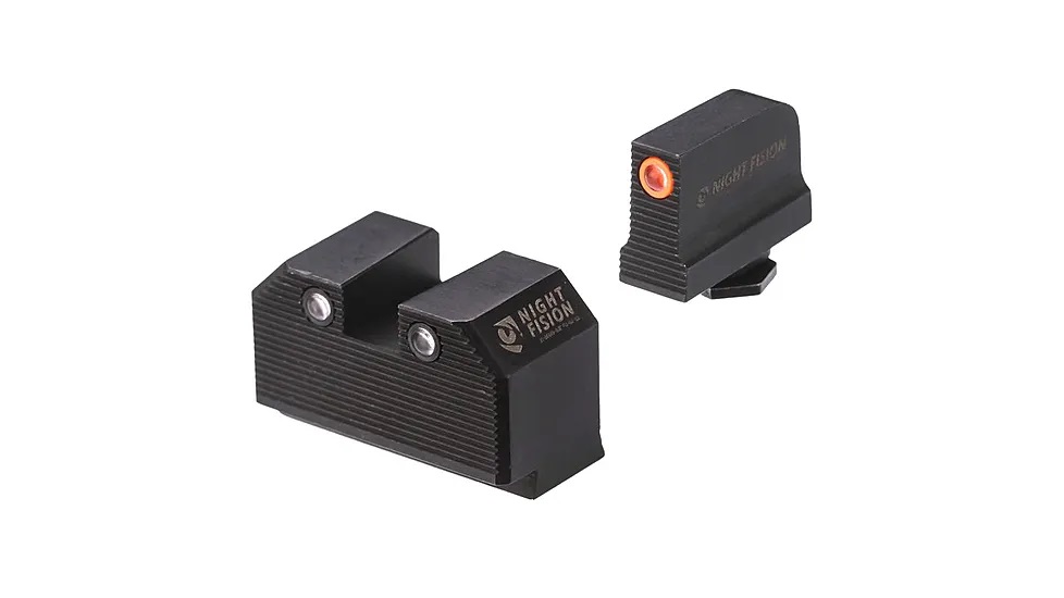 NIGHT FISION Optics Ready Stealth Lower 1/3rd Orange Front Ring/Black Rear Rings Night Sight Set for Glock 17/19/34 with RMR/507c/508t (GLK-001-330-353-OGZG)