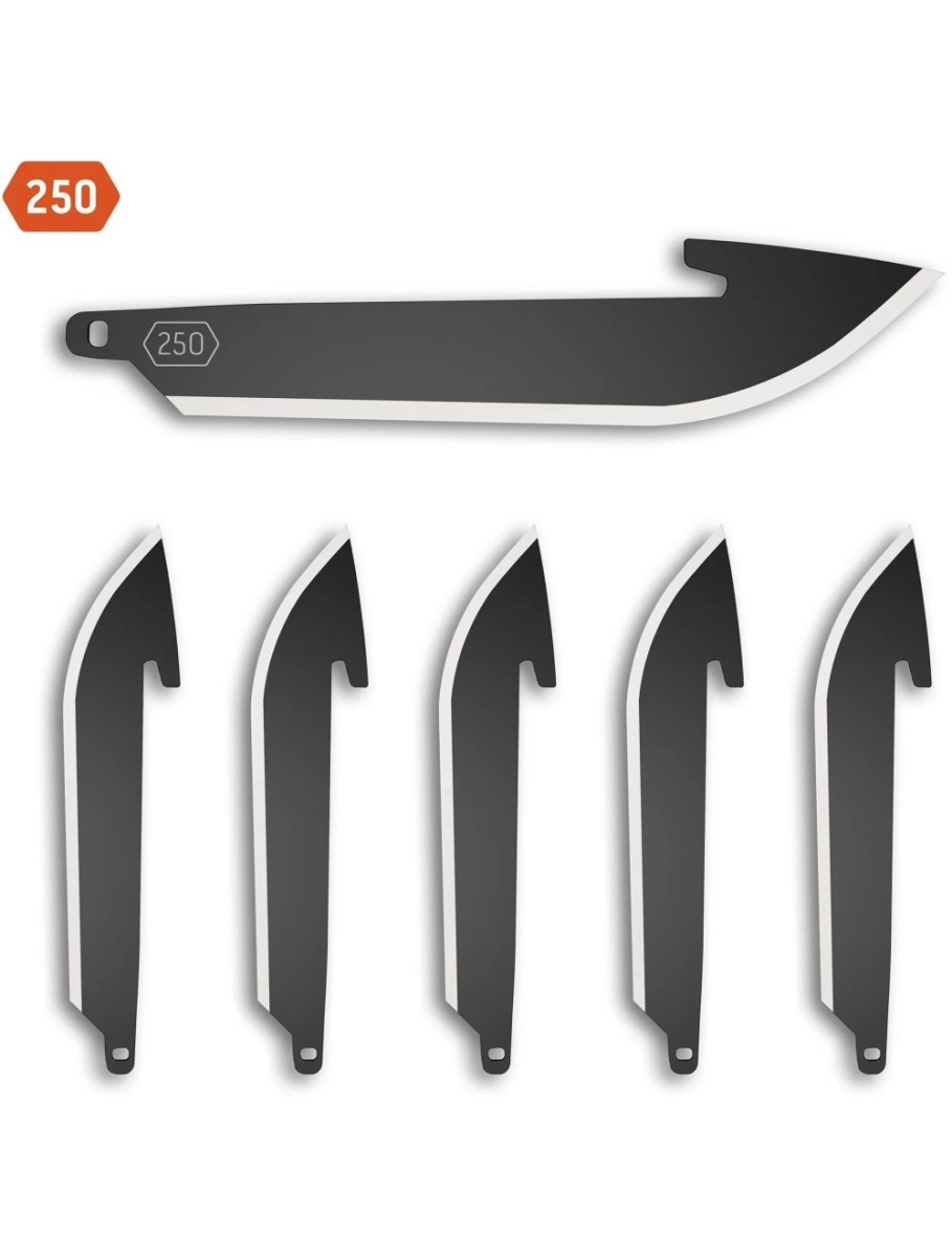OE-RR25K-6C 2.5 in. Drop Point Blade, Black - Set of 6