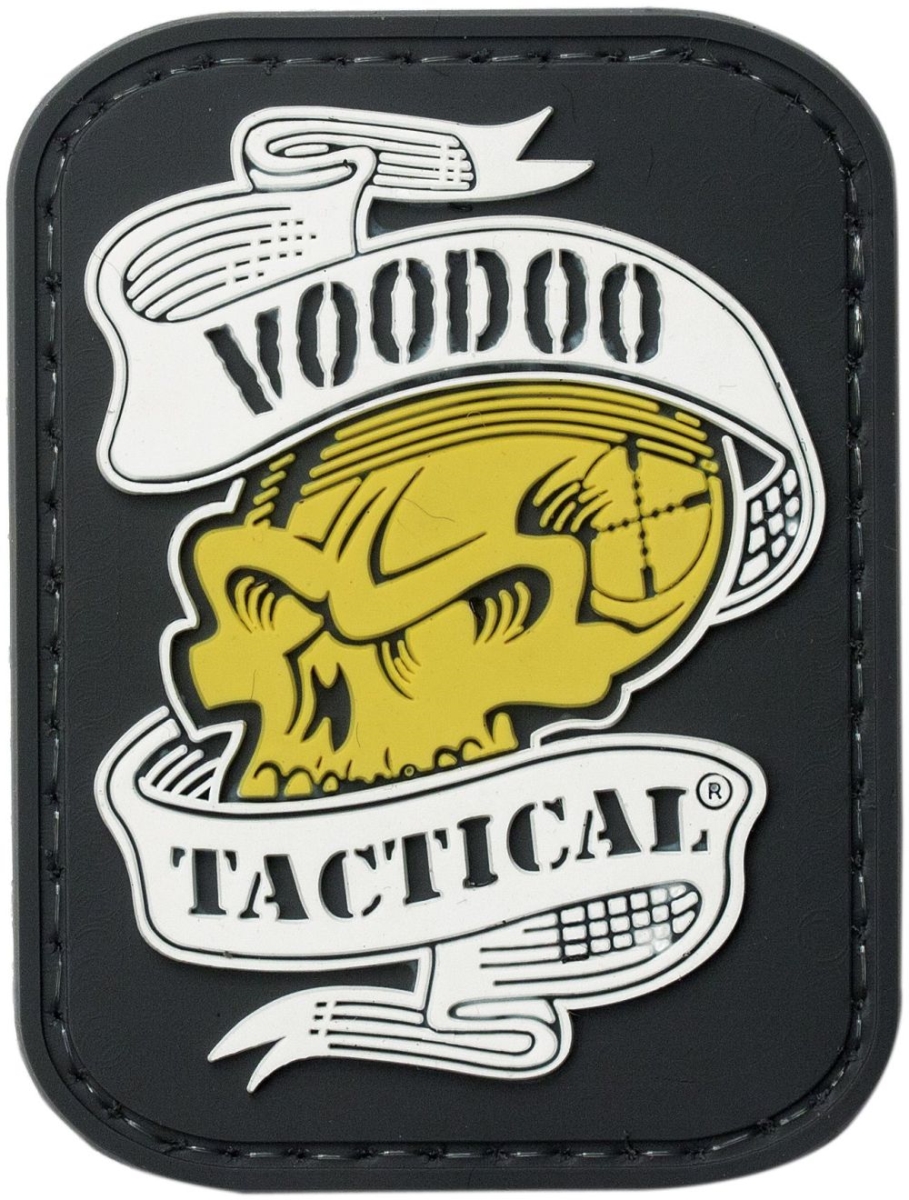 VDT07-0816000000 Skull with Ribbon Rubber Patch