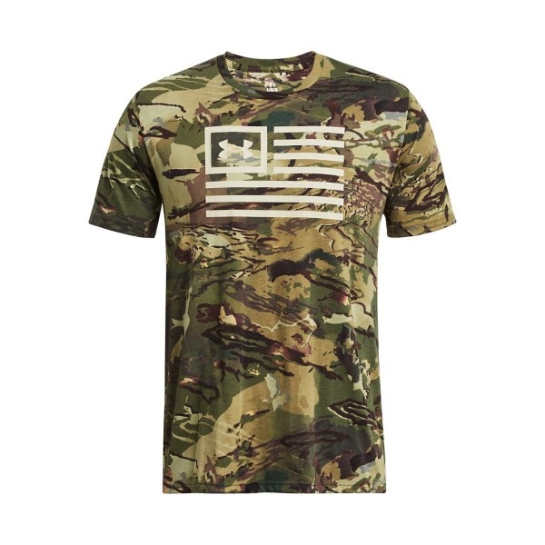 Under Armour 13829749942X Freedom Camo T-Shirt for Mens, Forest All Season Camo & Desert Sand - 2XL