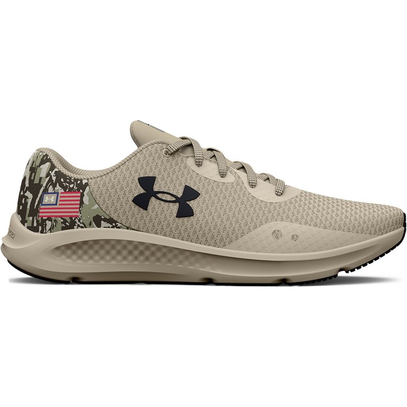 Under Armour 30253842008.5 Charged Pursuit 3 Freedom Running Shoes for Mens, Khaki Base & Brown - Size 8.5 -  Inner Armour