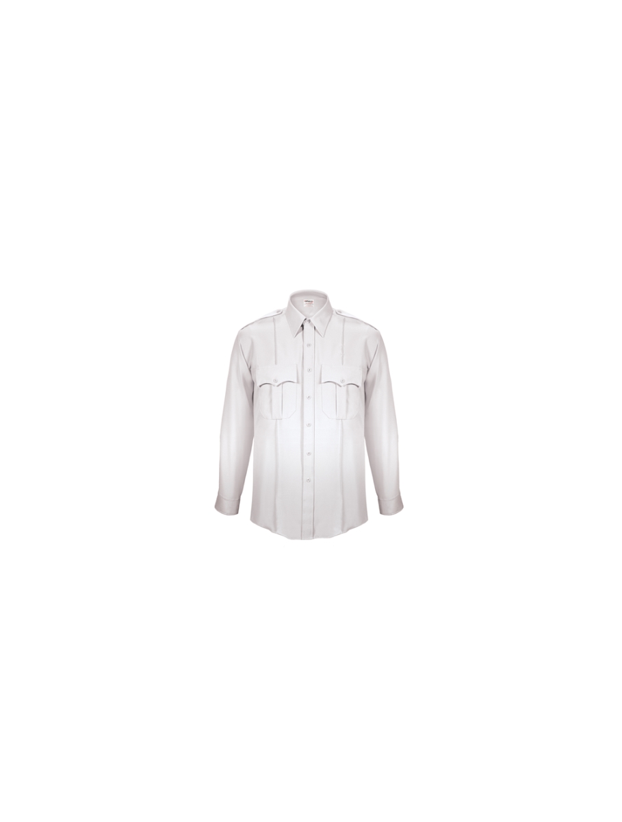 ELB-Z310N-15.5-33 Men Zippered TexTrop 2 Long Sleeve Shirt, White