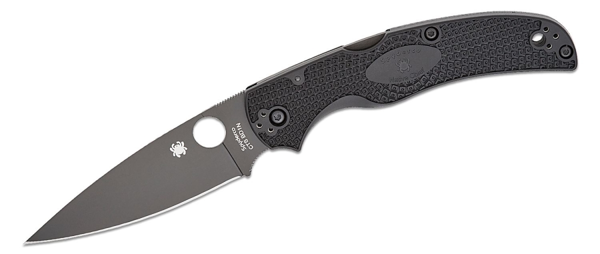 2024 Spyderco Reveal 13 Native Chief Black Lightweight Black Blade, Plain Edge