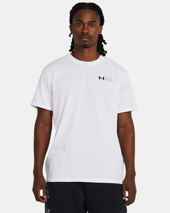 Under Armour 1382907110LG Mens Marlin Short Sleeve Shirt, White - Large