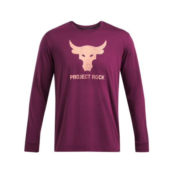 Under Armour 1374847505XL Mens Project Rock Brahma Bull Long Sleeve T-Shirt, Purple - Extra Large