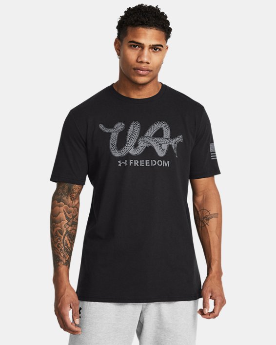 Under Armour 13894650013X Freedom Military T-Shirt for Men, Black & Titan Gray - 3XL