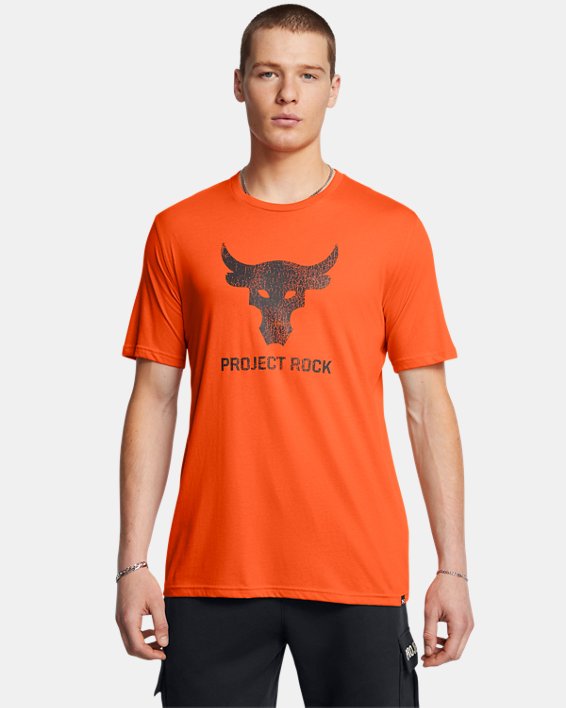 Under Armour 1383191800XL Mens Project Rock Payoff Graphic Short Sleeve, Orange - Extra Large