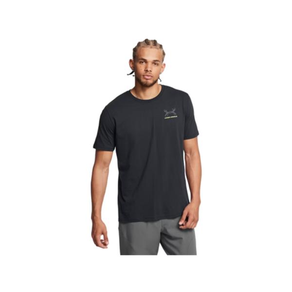 Under Armour 1386778001MD Mens Schematic White Tail Short Sleeve T-Shirt, Black - Medium