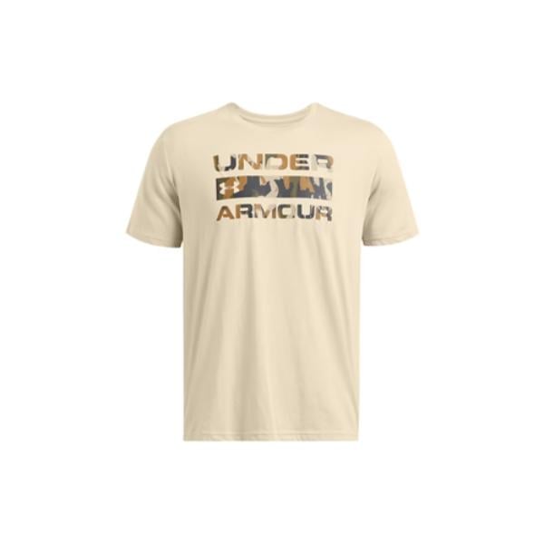 Under Armour 1361903289MD Mens Stacked Logo Fill Short Sleeve T-Shirt, Brown - Medium