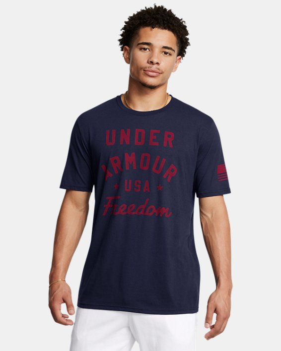 Under Armour 13867354103X Freedom Vintage USA T-Shirt for Men, Midnight Navy & Red - 3XL