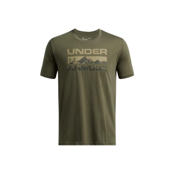 Under Armour 1361903391XL Mens Stacked Logo Fill Short Sleeve T-Shirt, Green - Extra Large