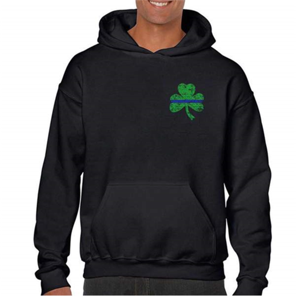 TBLSTPATSMTBLHBLACKMD Mens Small Shamrock Hoodie44 Black  Medium