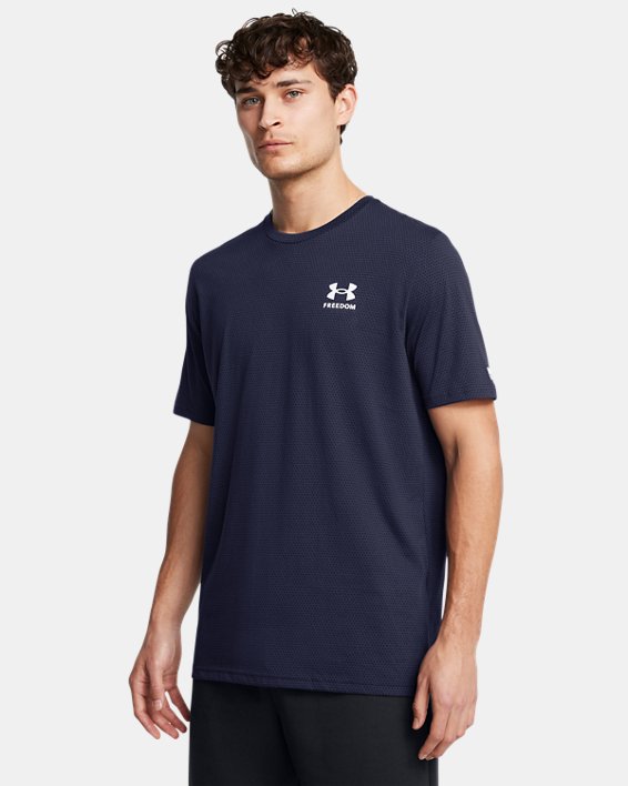 Under Armour 1386734410MD Freedom Veterans Day T-Shirt for Men, Midnight Navy & White - Medium